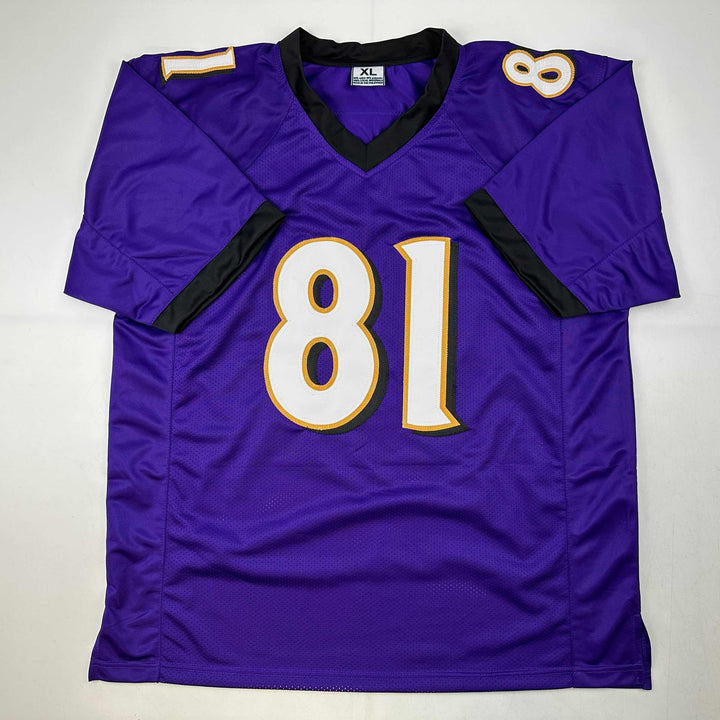 Facsimile Autographed Anquan Boldin Baltimore Purple Reprint Jersey Size Mens XL