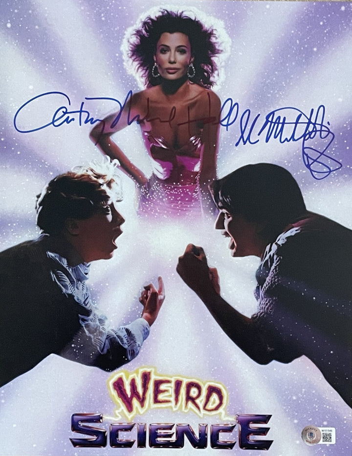 Mitchell-Smith Anthony Michael Hall Signed Weird Science Photo AS IS BAS 48244