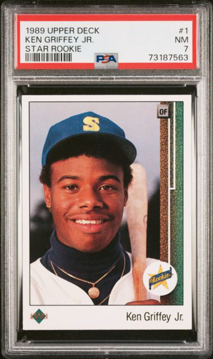 Graded 1989 Upper Deck Star Rookie Ken Griffey Jr. #THEKID Rookie RC Card PSA 7