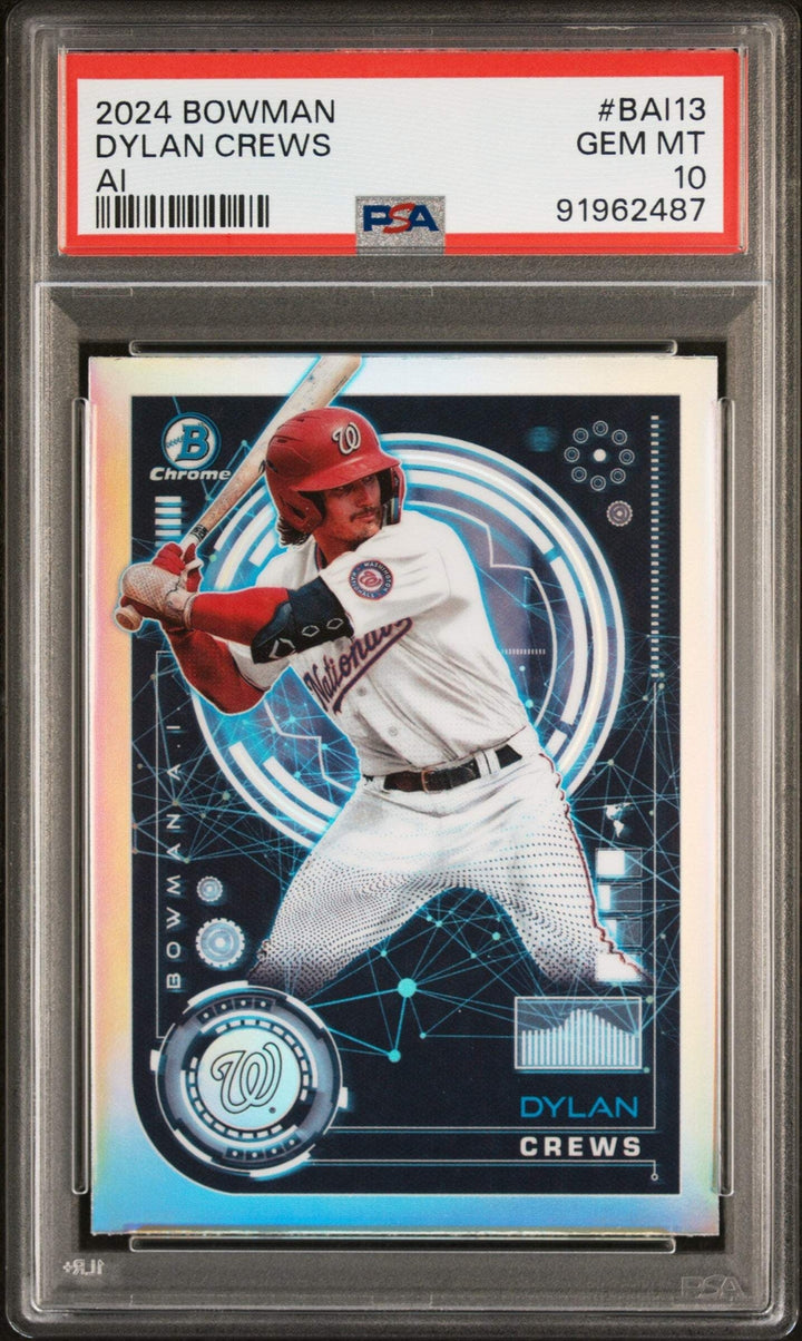 Graded 2024 Topps Bowman Dylan Crews #BAI13 AI Rookie RC Baseball Card PSA 10