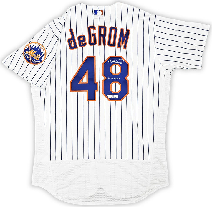 Mets Jacob deGrom Auto White Nike Authentic Jersey Size 44 18-19 NL CY Fanatics