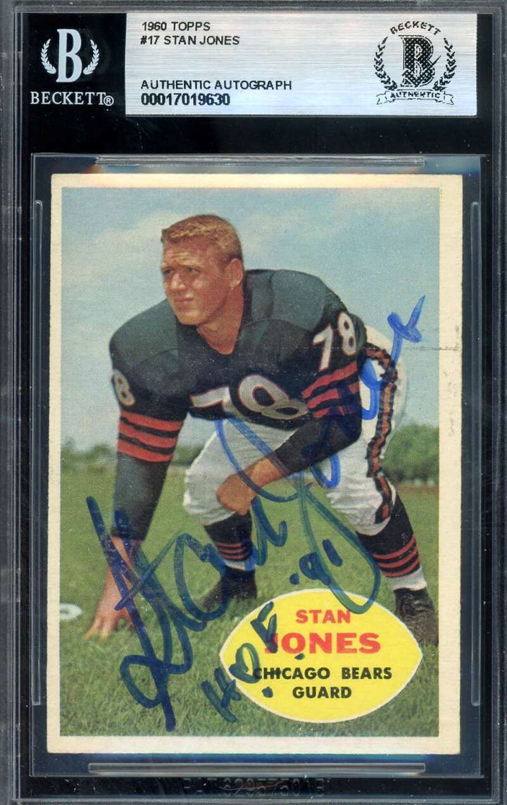 Stan Jones Beckett BAS Signed 1960 Topps Autograph