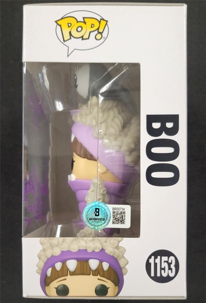 Mary Gibbs signed "Kitty!" Boo Monsters Inc Funko Pop 1153 autograph Beckett BAS
