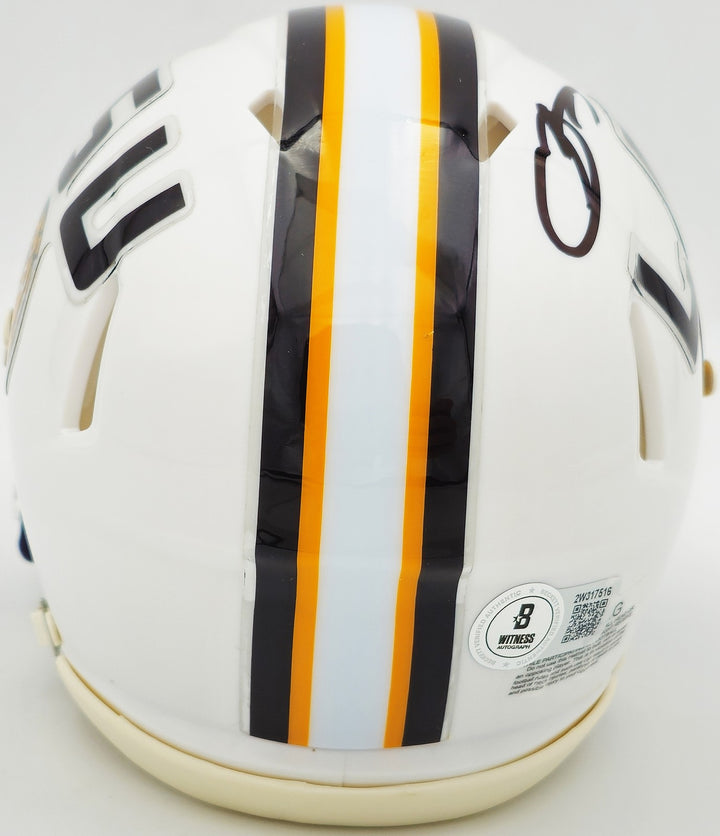 Odell Beckham Jr. Auto Signed LSU Tigers White Speed Mini Helmet Beckett Witness