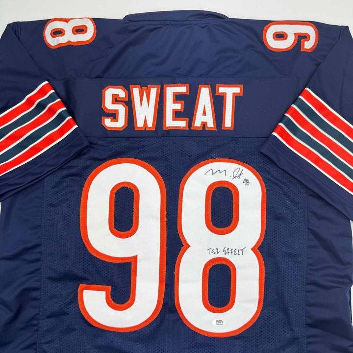 Autographed/Signed Montez Sweat Tez Effect Chicago Blue Jersey PSA COA