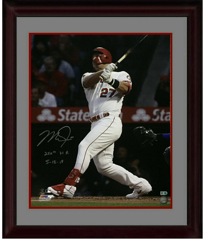 Mike Trout signed 16x20 photo 250th HR 5-18-19 autograph Framed MLB Holo COA