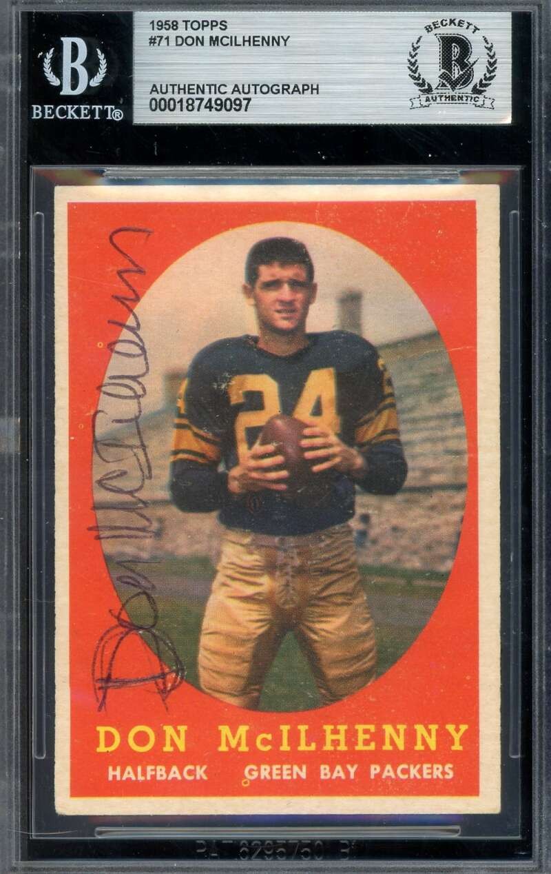 Don McIlhenny Beckett BAS Vintage Signed 1958 Topps Autograph