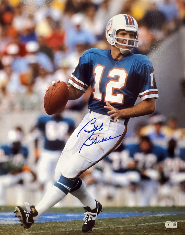 Bob Griese Autographed Signed 16x20 Photo Miami Dolphins Beckett BAS QR