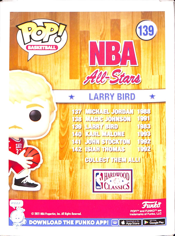 Larry Bird Autographed/Signed Funko Pop! All Star #139 Beckett 42037