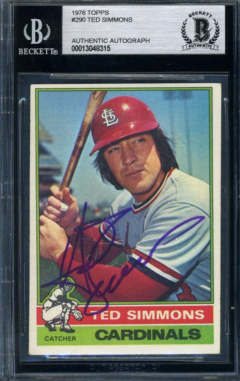Ted Simmons Beckett Signed 1976 Topps Autograph