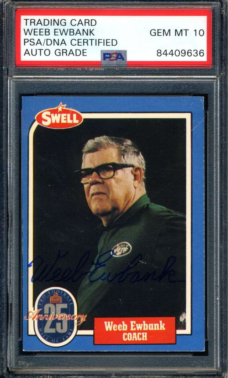 Weeb Ewbank PSA DNA Gem Mint 10 Signed 1988 Swell Autograph