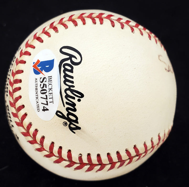 Sam Mele Signed NL Baseball Washington Senators, Twins Full Name Beckett