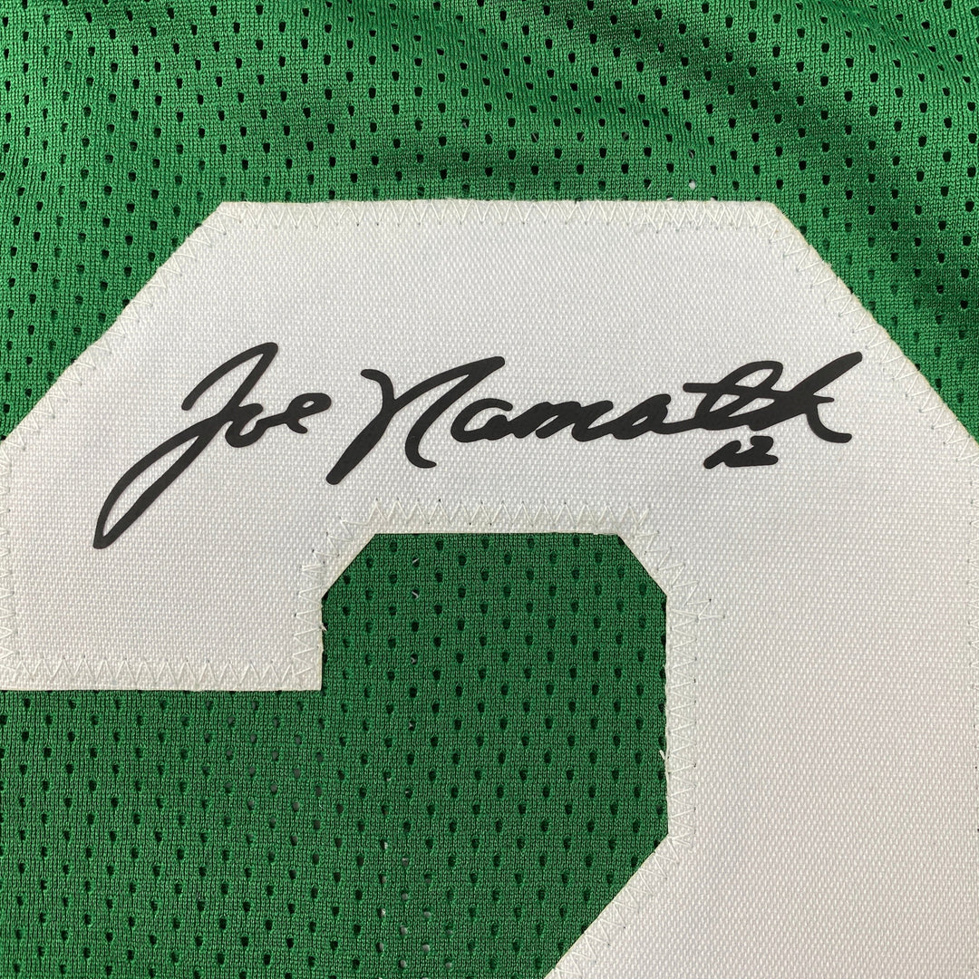 Facsimile Autographed Joe Namath New York Green Laser Jersey Size Men's XL