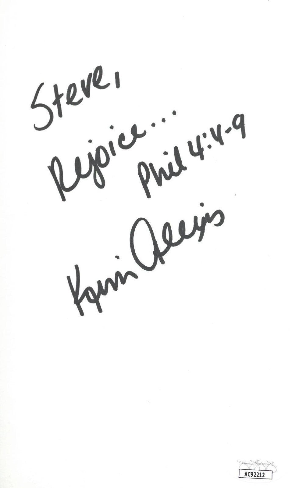 Kim Alexis signed A Model For A Better Future Hardcover Book Model To Steve -JSA