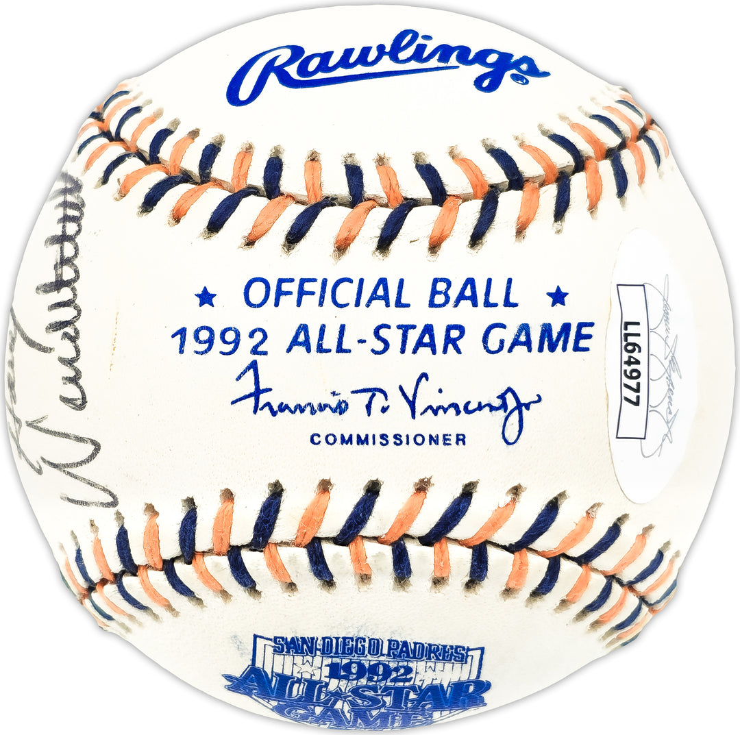 1992 MLB ASG Umpires Signed 1992 ASG Logo MLB Baseball 5 Sigs Doug Harvey JSA