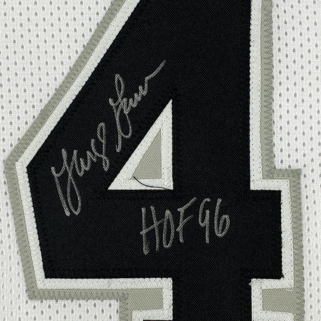 Signed GEORGE GERVIN HOF 96 San Antonio White Jersey JSA COA Auto