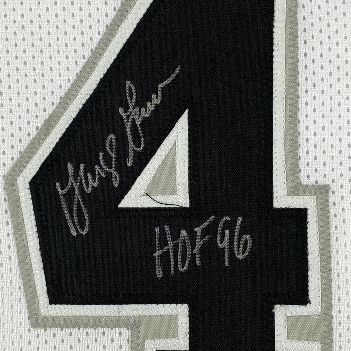 Signed GEORGE GERVIN HOF 96 San Antonio White Jersey JSA COA Auto