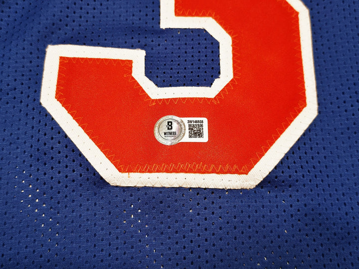 New York Knicks Stephon Marbury Signed Blue Jersey Beckett Witness