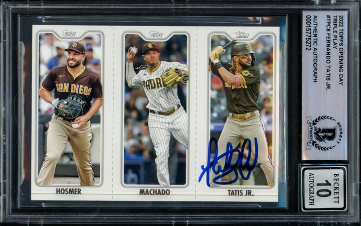 Fernando Tatis Jr Auto 2022 Topps Opening Day Triple Play Card TPC-8C Sig 10 BAS