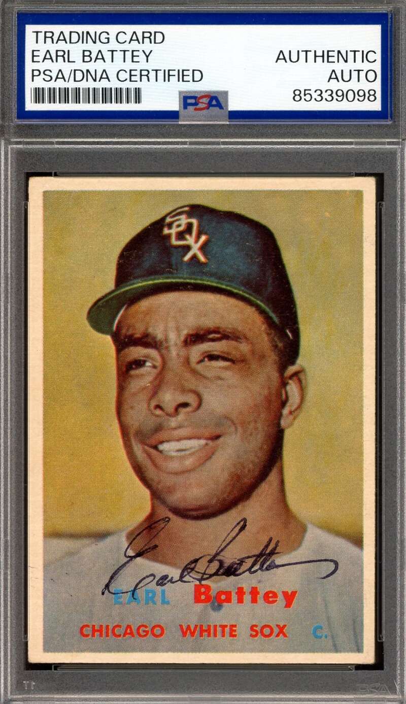 Earl Battey PSA DNA Signed 1957 Topps Rookie Autograph