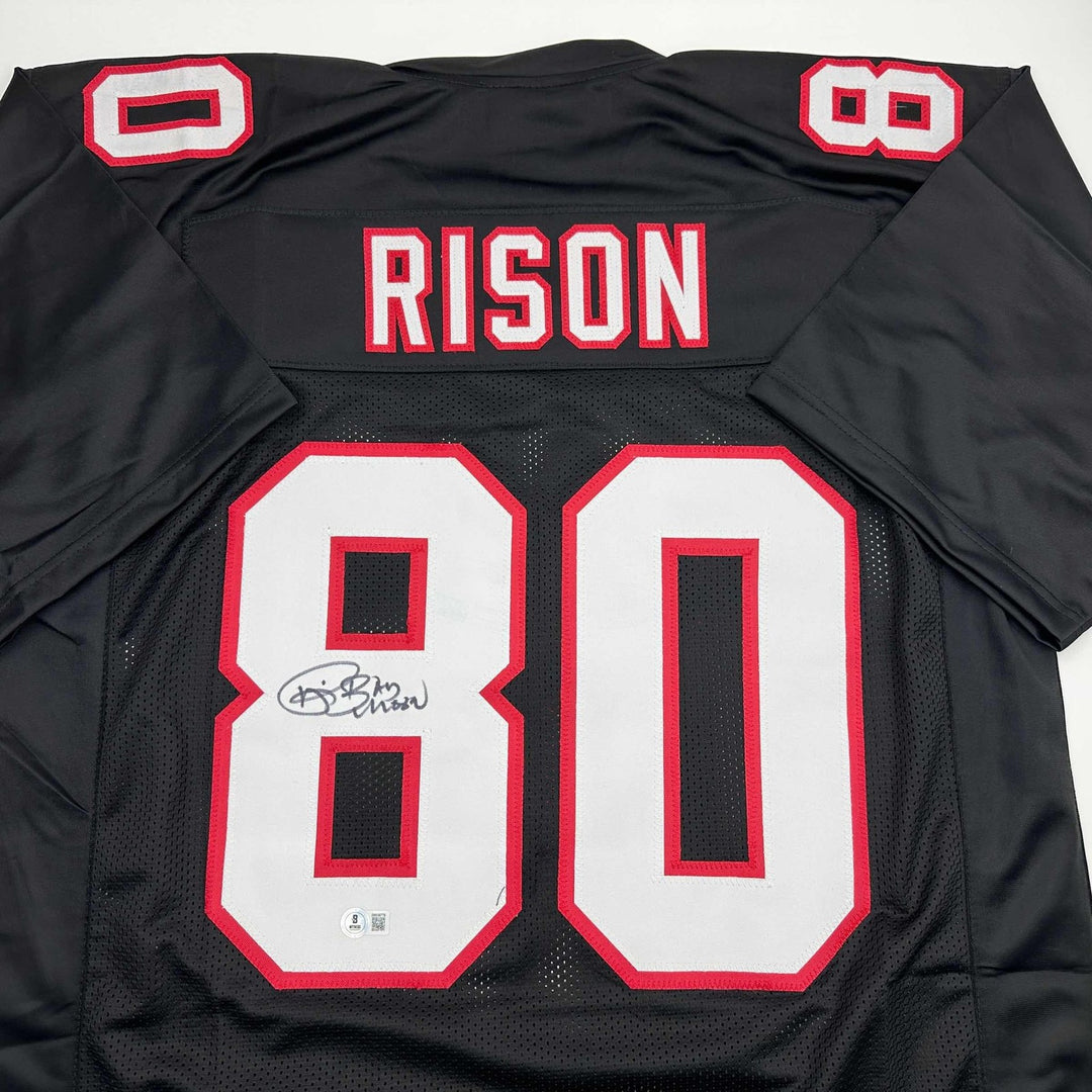 Autographed/Signed Andre Rison Atlanta Black Jersey Beckett BAS COA
