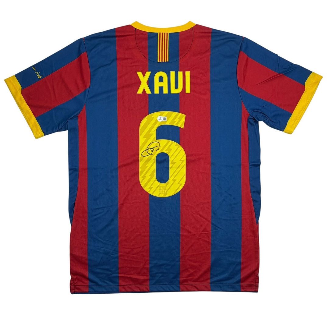 Autographed/Signed Xavi Hernandez FC Barcelona 2011 Final Jersey BAS COA