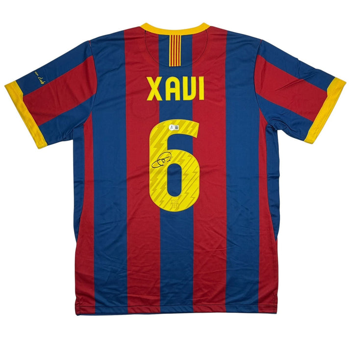 Autographed/Signed Xavi Hernandez FC Barcelona 2011 Final Jersey BAS COA