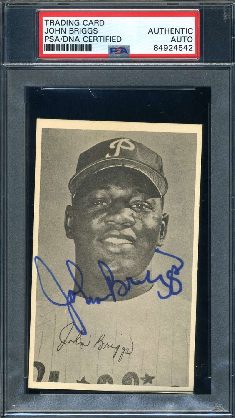 John Briggs Rare PSA DNA Coa Signed 1967 Philadelphia Phillies Safe Driving Auto