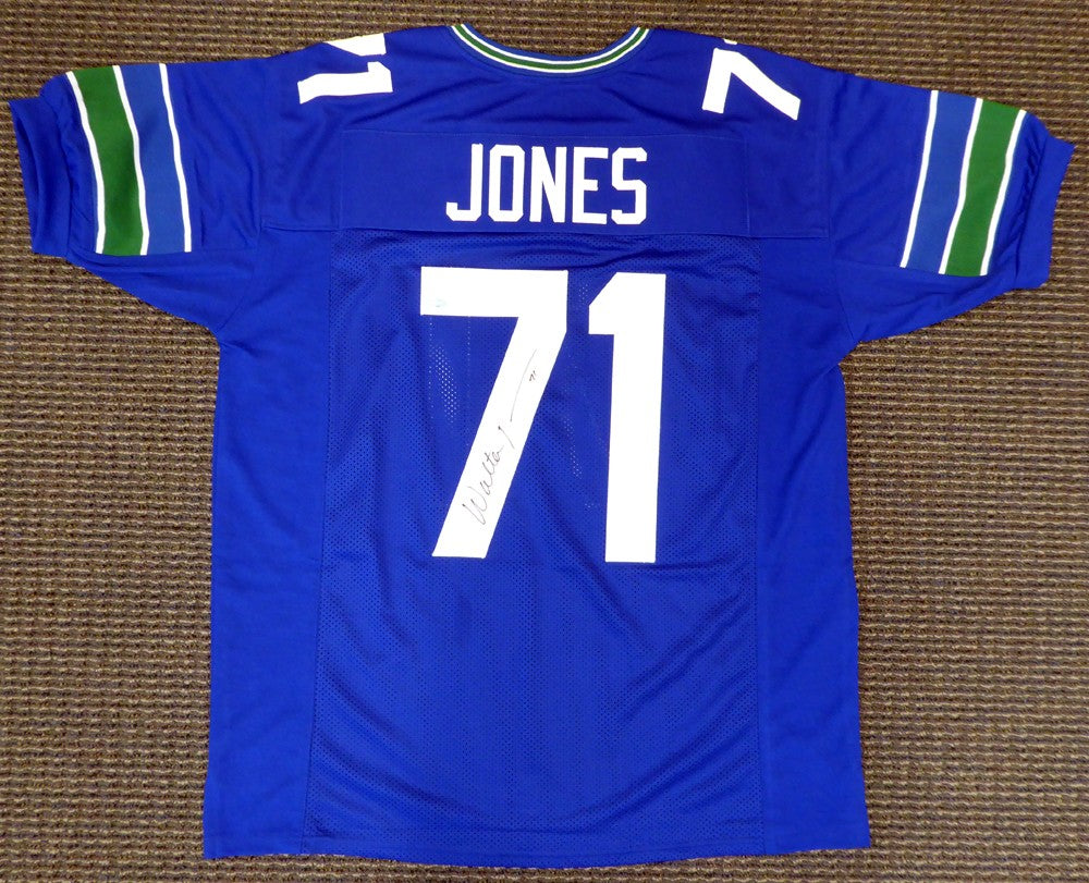 Seattle Seahawks Walter Jones Autographed Signed Blue Jersey MCS Holo