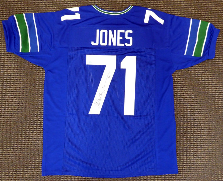 Seattle Seahawks Walter Jones Autographed Signed Blue Jersey MCS Holo