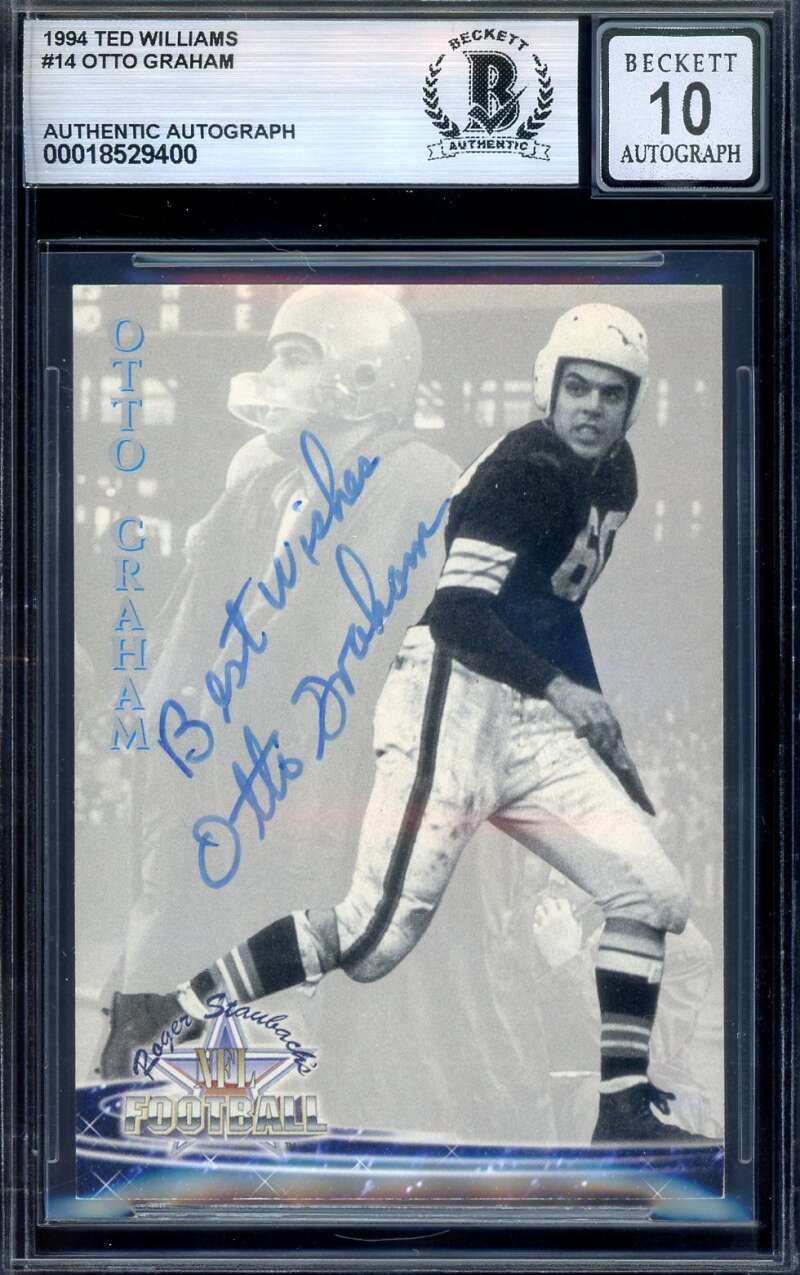 Otto Graham Gem Mint 10 Beckett BAS Signed 1994 Ted Williams Autograph