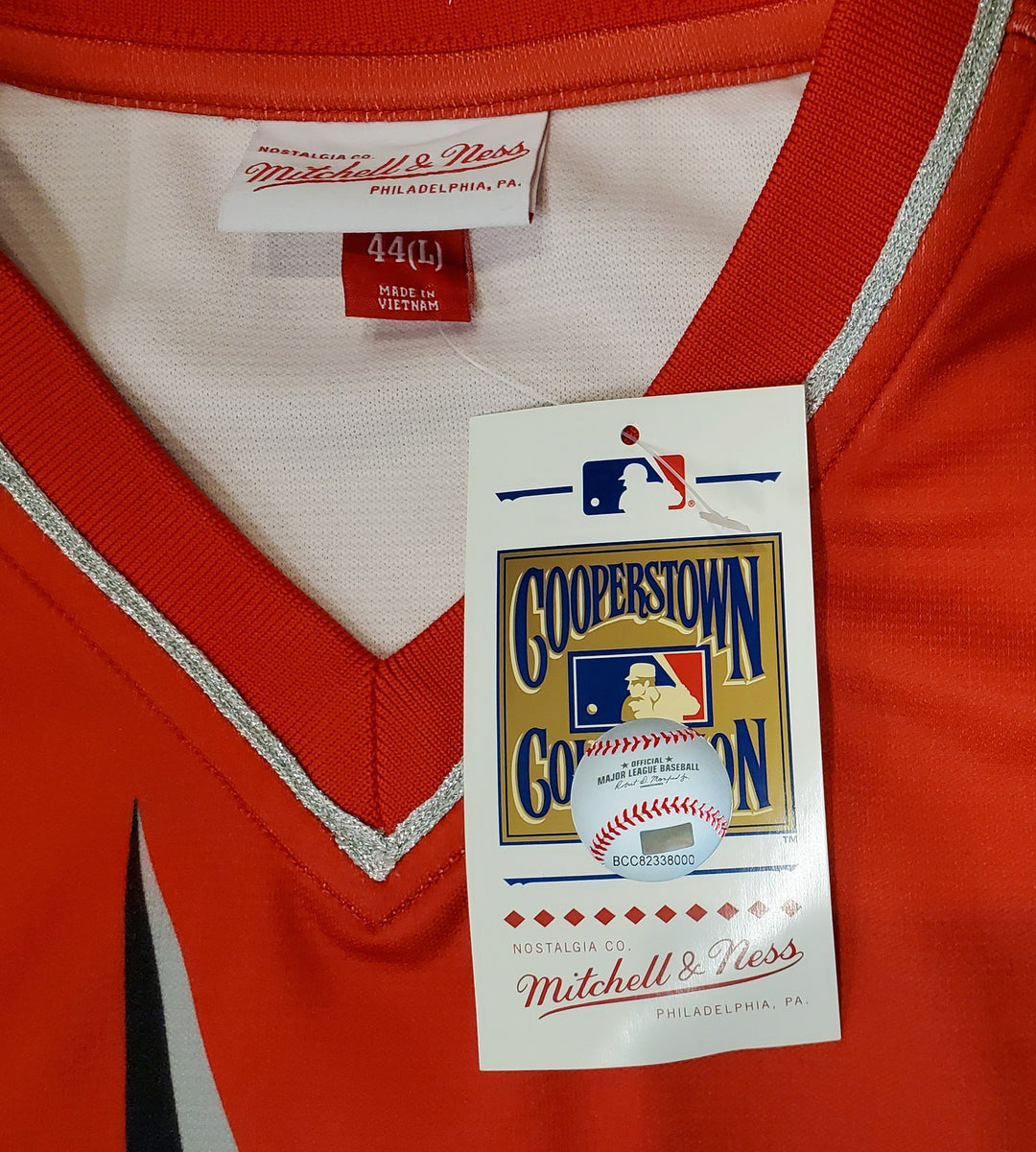 Mariners Ken Griffey Jr. Auto Red Mitchell Ness Turn Forward The Clock Jersey 44