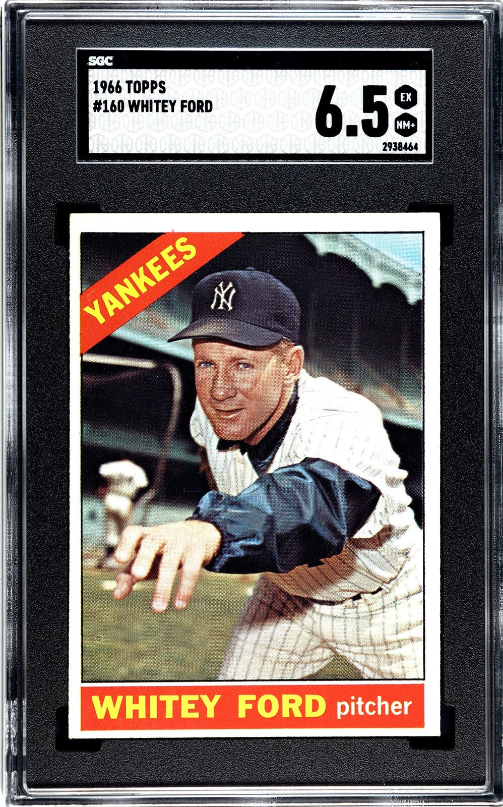 Whitey Ford 1966 Topps Baseball Card #160 Yankees- SGC Graded 6.5 EX-NM+