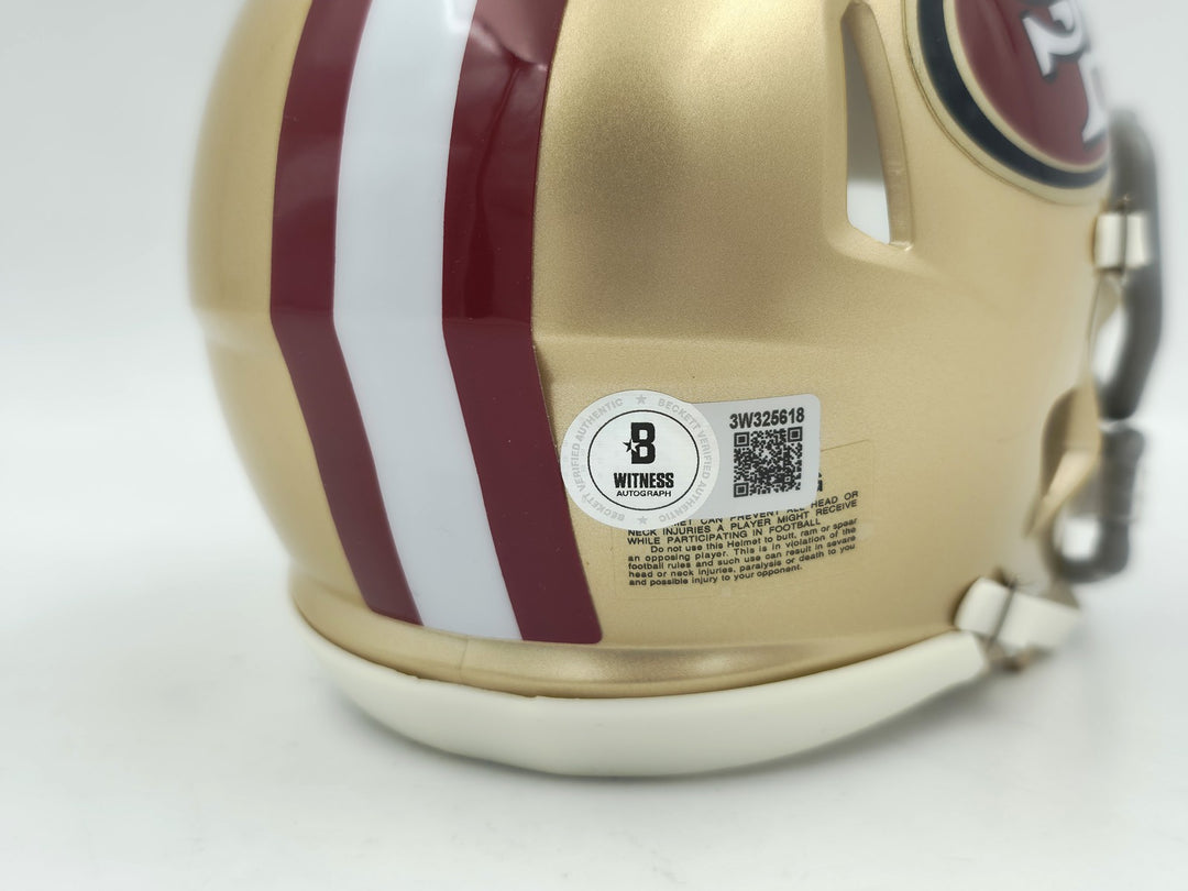 Isaac Guerendo Signed San Francisco 49ers Gold Speed Mini Helmet Beckett Witness