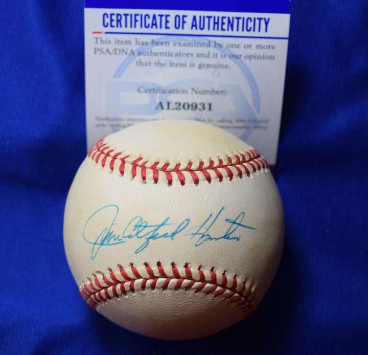 Jim Catfish Hunter PSA DNA Coa Autograph American League OAL Signed Baseball 4