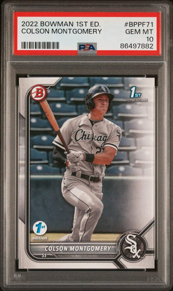 Graded 2022 Topps Bowman 1st Ed Colson Montgomery #BPPF71 Baseball Card PSA 10