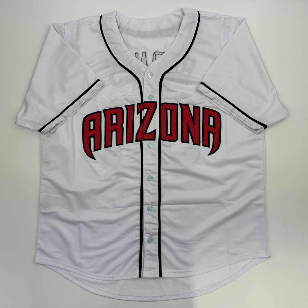 Facsimile Autographed Corbin Burnes Arizona White Reprint Jersey Size Men's XL