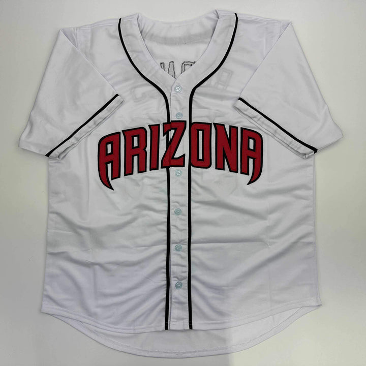 Facsimile Autographed Corbin Burnes Arizona White Reprint Jersey Size Men's XL
