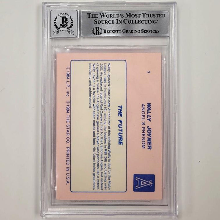 Wally Joyner signed 1986 Star Red #7 card RC rookie Angels BAS BGS 10 auto