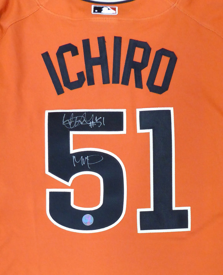 Mariners Ichiro Suzuki Auto Orange 2007 All Star Majestic CoolBase Jersey MVP XL