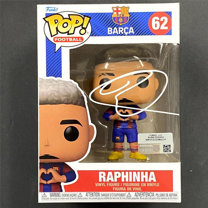 Raphinha signed FC Barcelona Funko Pop! 62 Brazil Star Barca autograph (C) ~ JSA