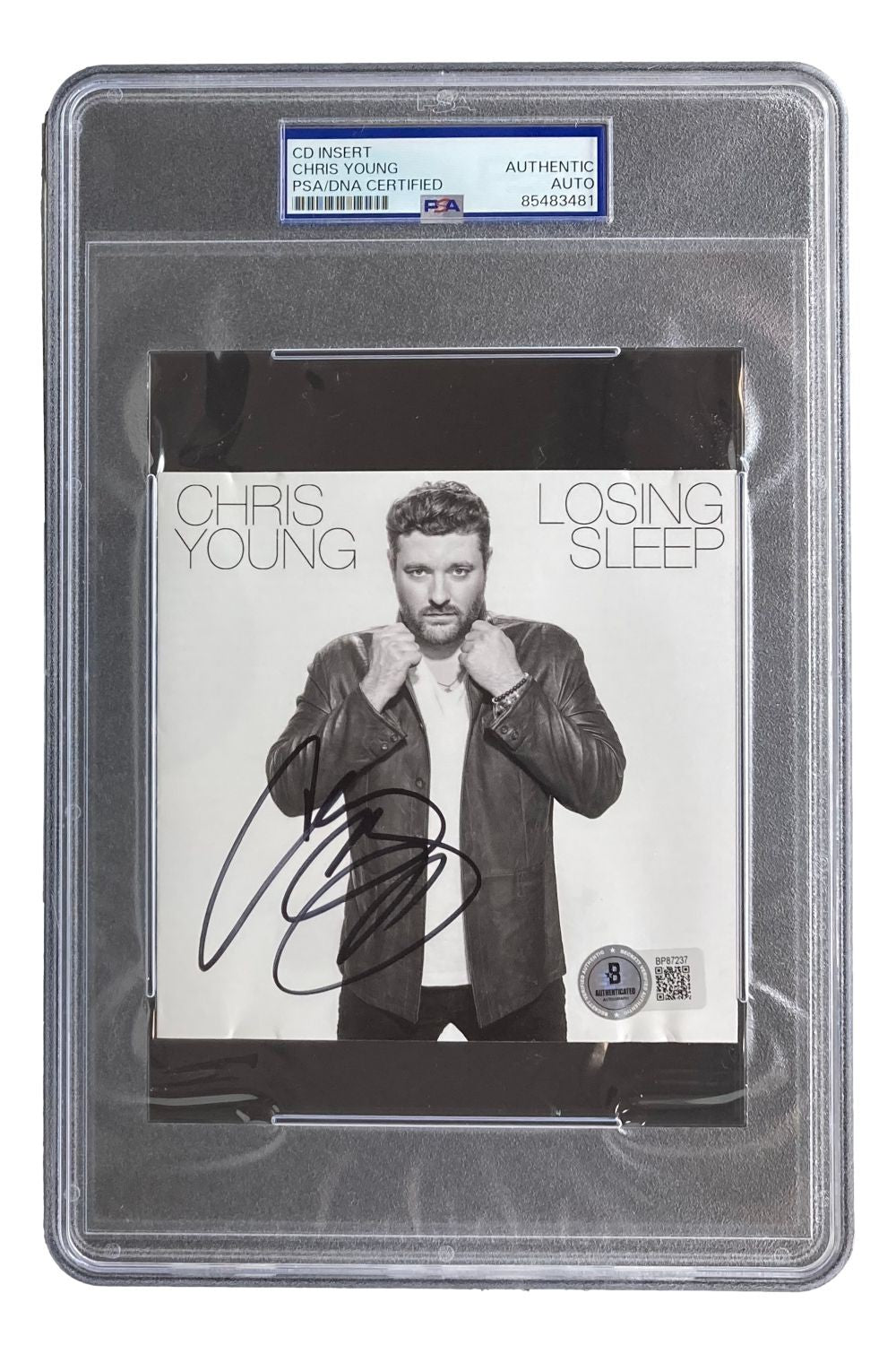Chris Young Signed Slabbed Losing Sleep CD Booklet PSA