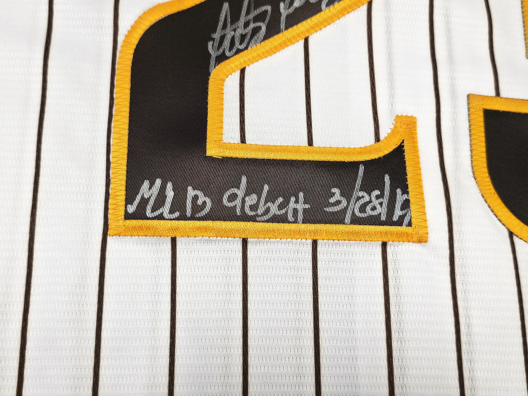 Padres Fernando Tatis Jr. Auto White Pinstripes Nike Jersey XL MLB Debut Beckett