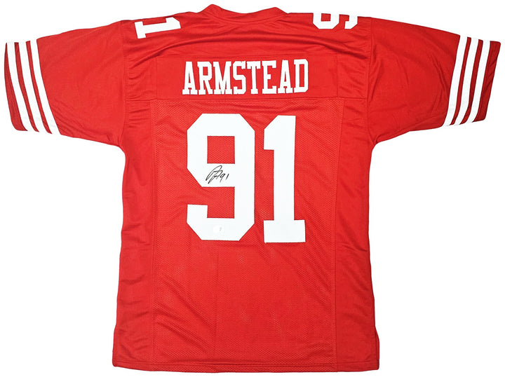 San Francisco 49ers Arik Armstead Autographed Signed Red Jersey Beckett Wit