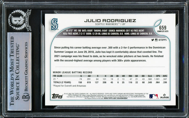 Julio Rodriguez Auto 2022 Topps Complete Set Photo Variations RC 659 BAS
