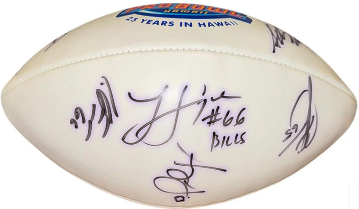 2004 Pro Bowl Ball signed Wilson NFL White Panel Football 6 sigs Warren Moon COA