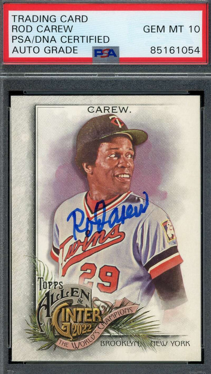 Rod Carew Gem Mint 10 PSA DNA Signed 2022 Topps Allen and Ginter Autograph