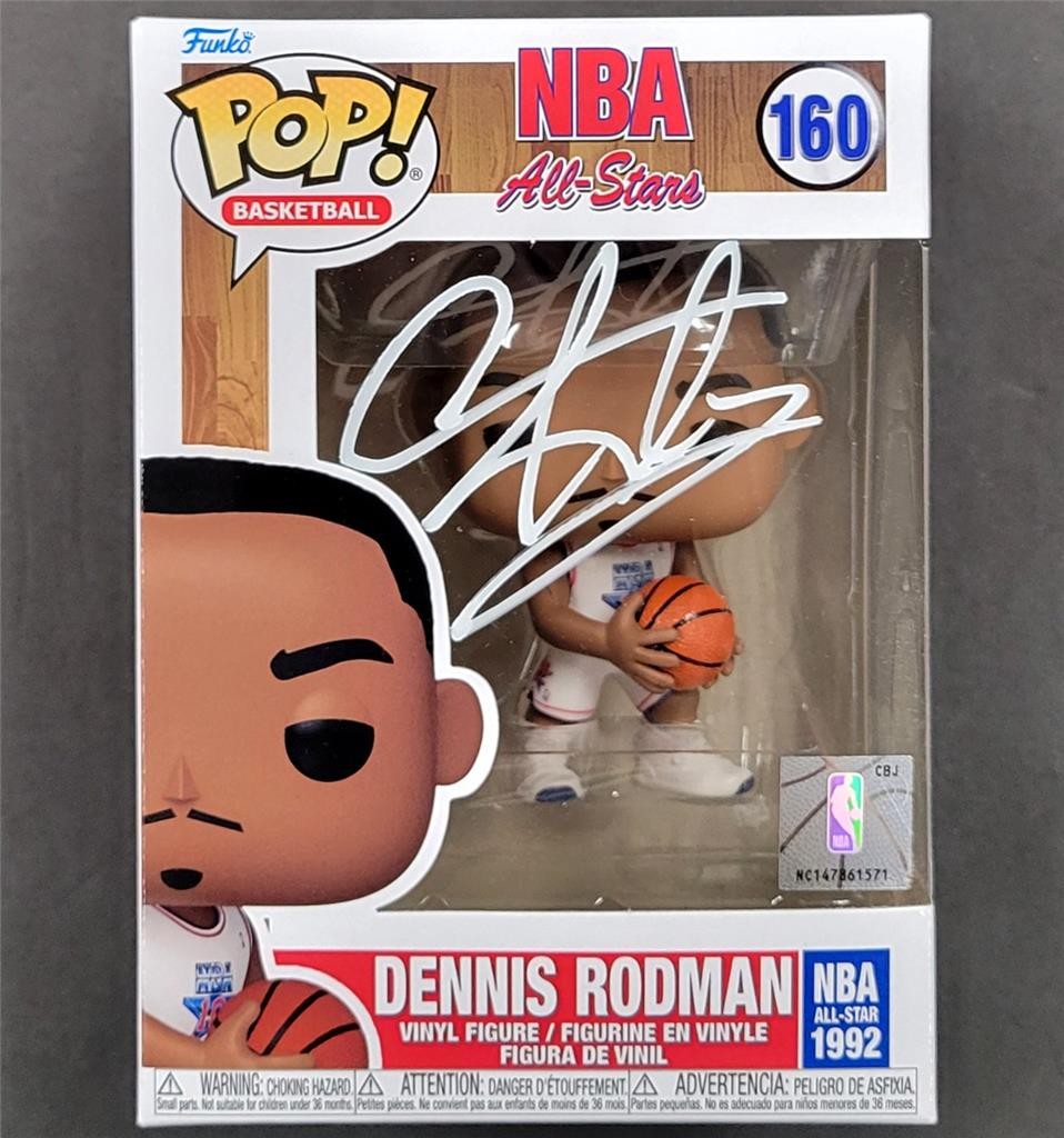 Dennis Rodman signed Pistons 1992 NBA All-Star Funko Pop! auto 160 ~ Beckett BAS