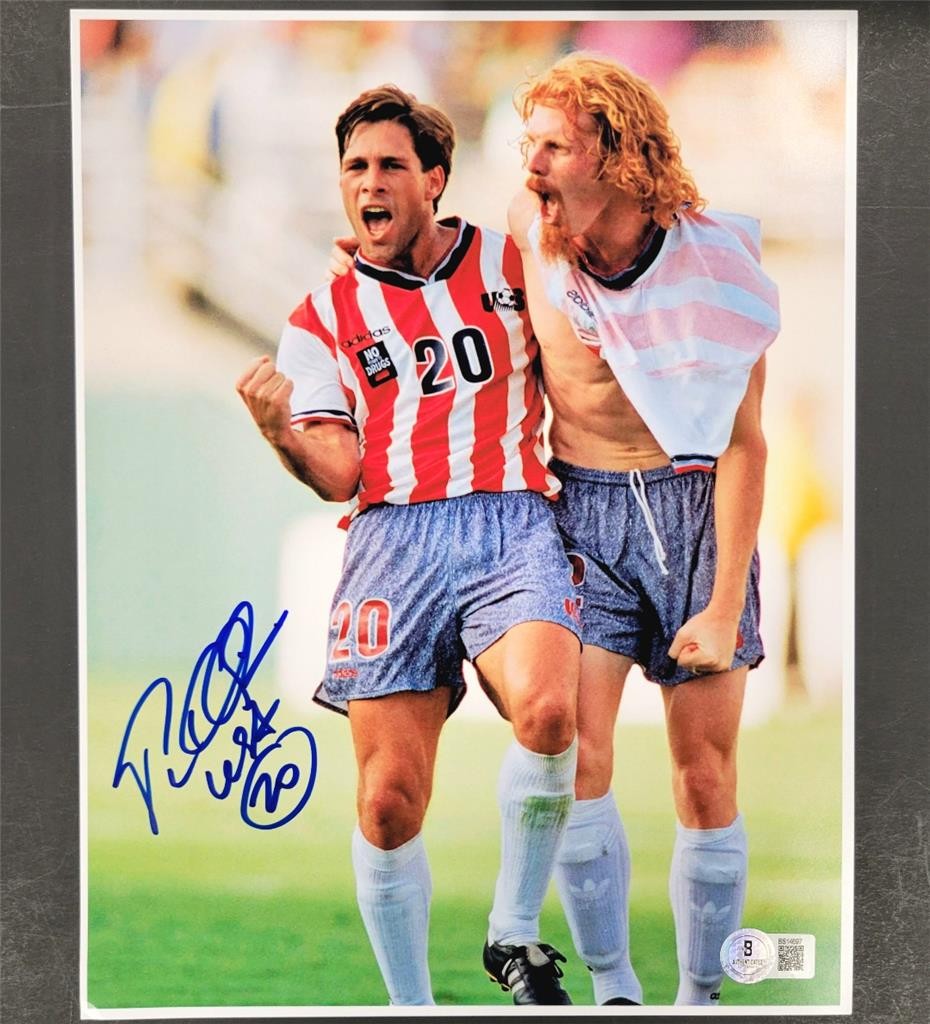 Paul Caligiuri signed USA 8.5x11 photo 1994 World Cup autograph Beckett BAS