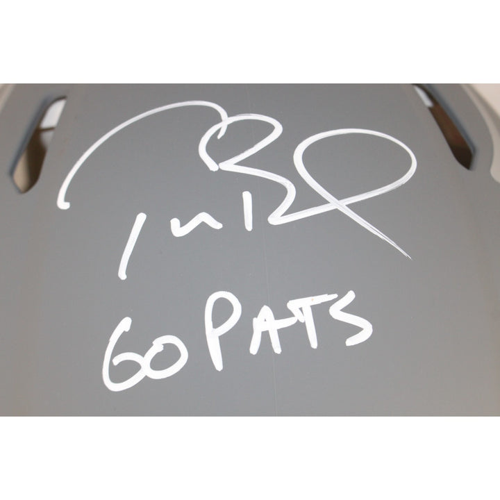 Tom Brady Signed New England Patriots Pro Slate Helmet Go Pats Fanatics 53587